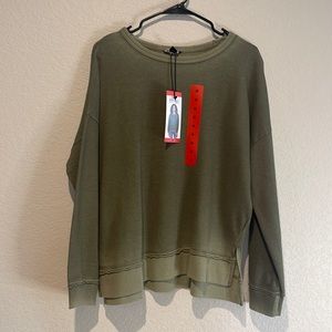 Buffalo David Bitton Soft French Terry Crewneck Sweatshirt Relaxed Fit Olive